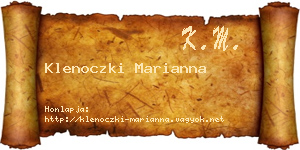 Klenoczki Marianna névjegykártya